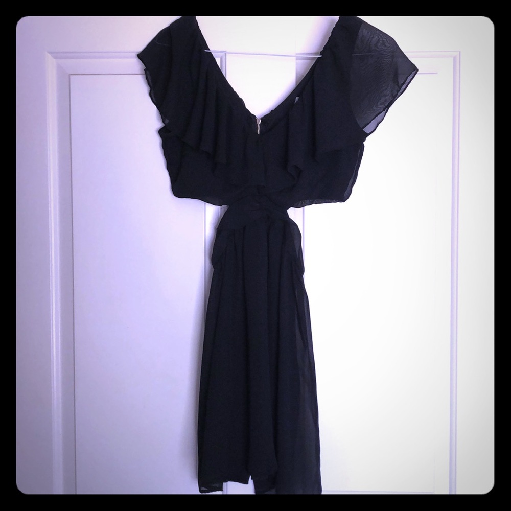 Black dress with cutouts on the side